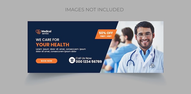 hospital facebook cover template design