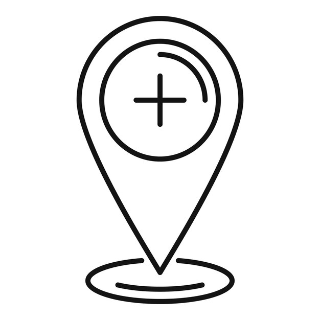 病院の gps 位置アイコン 白い背景で隔離の web デザインのための病院の gps 位置ベクトル アイコンを概要します。