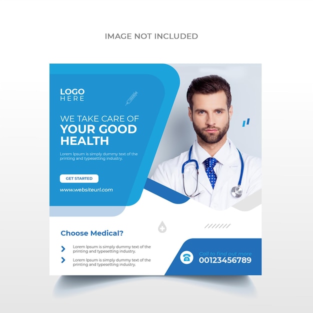 Hospital healthcare doctor social media post template