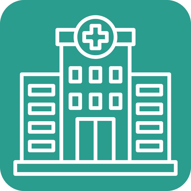 Векторное изображение значка больницы может быть использовано для элементов города