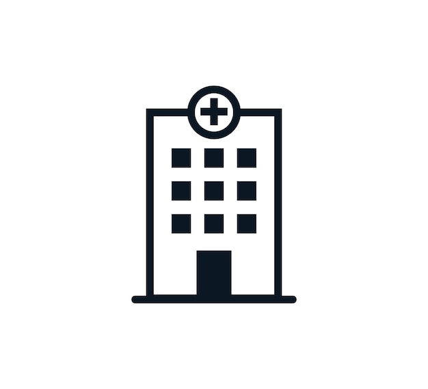 Hospital icon vector logo design template