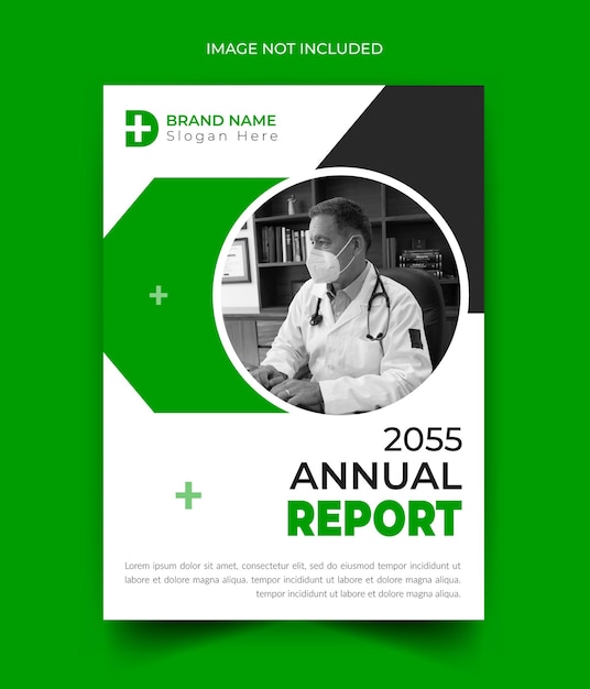 Vector hospital lifestyle medicine health doctor annual report medical template