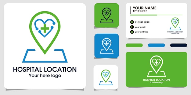 Hospital location logo and bussiness card