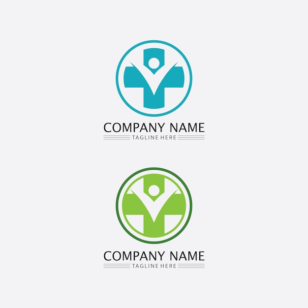 Hospital logo and health care icon symbols template icons app