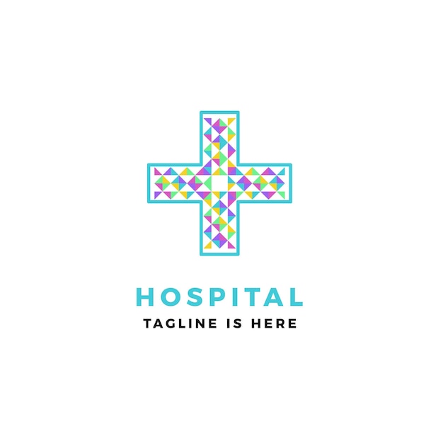 Hospital logo vector icon illustration