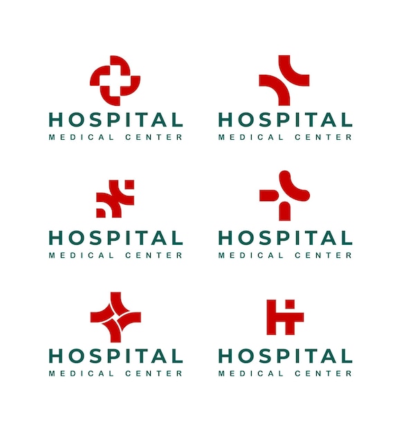 Vector hospital medical center logo sets clinic logo healthcare logo