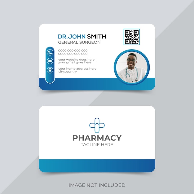 Hospital medical services business card template design