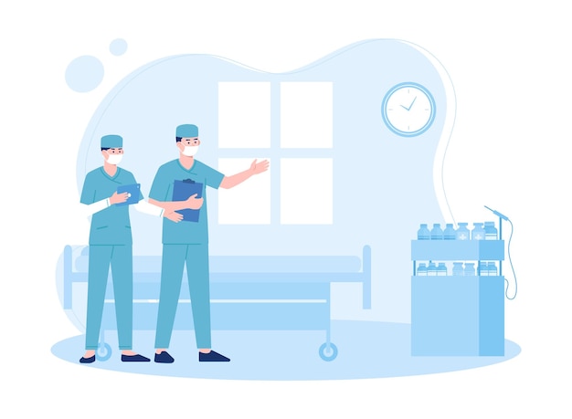 hospital room concept flat illustration