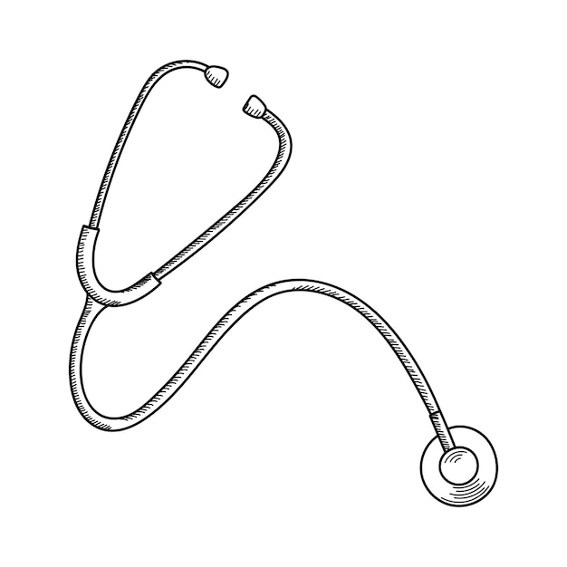 HOSPITAL STETHOSCOPE ON WHITE BACKGROUND IN VECTOR