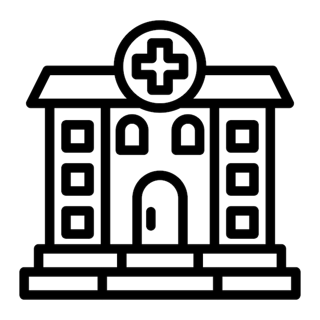Illustrazione della progettazione dell'icona vettoriale dell'ospedale