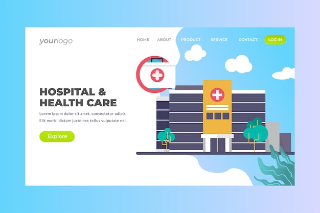 Vector hospital - vector landing page