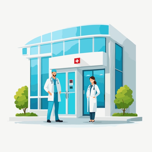 Hospital vector on white background