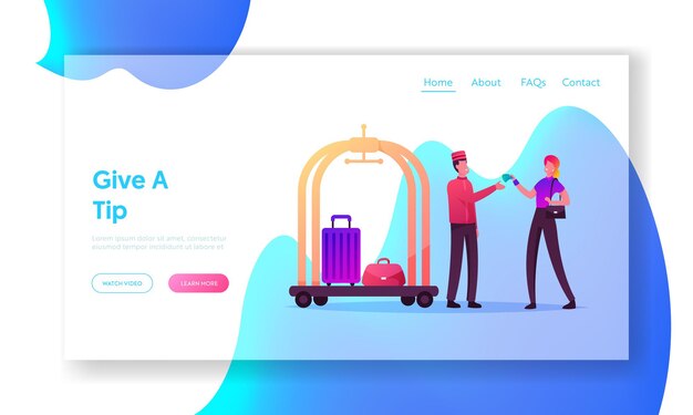 Hospitality service, hostess landing page template