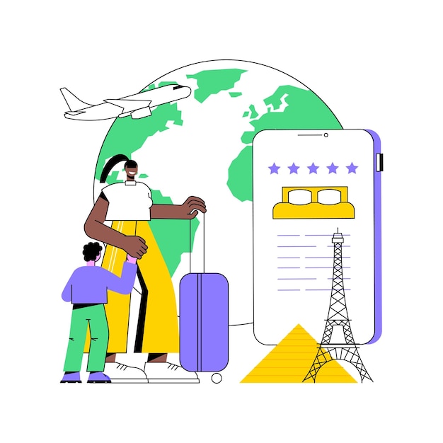 Vector hospitality and travel clubs abstract concept vector illustration