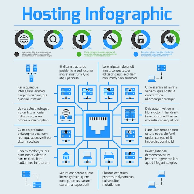 Vector hosting infographic template