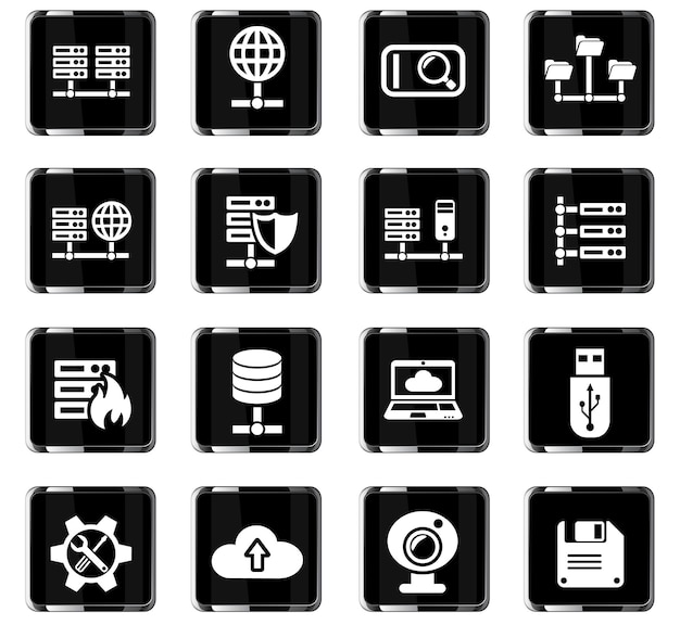 Hosting provider web icons for user interface design