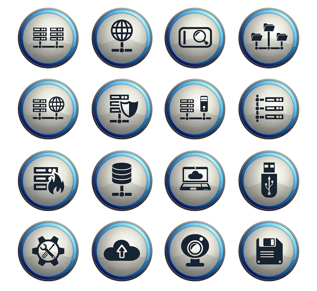 Hosting provider web icons for user interface design