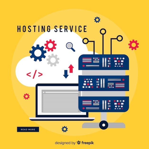 Vector hosting service background gears