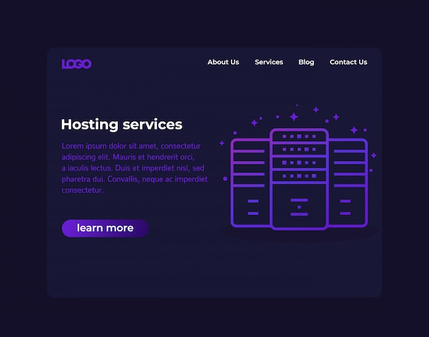 Vector hosting services, website template, vector