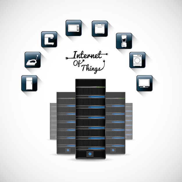 Vector hosting van internet of things design