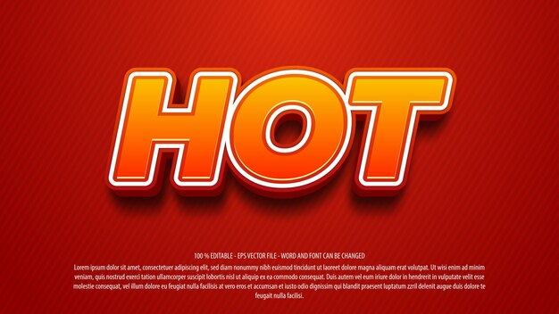 Hot 3d style text effect