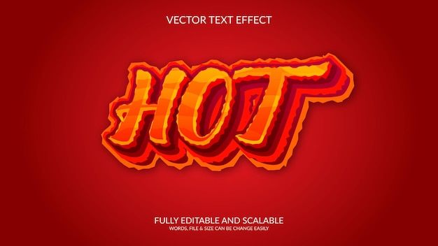 Вектор Шаблон редактируемого текстового эффекта hot 3d vector eps