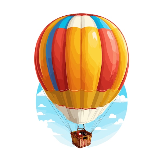 hot air ballon vector on a white background