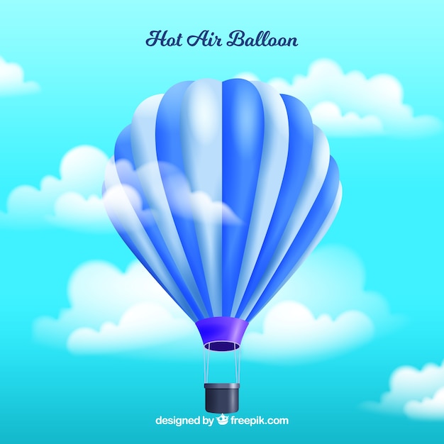 Vector hot air balloon background in realistic style