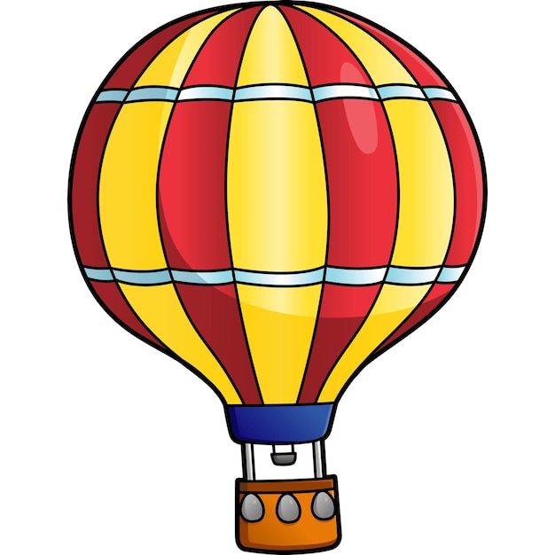 Vector hot air balloon cartoon clipart illustration