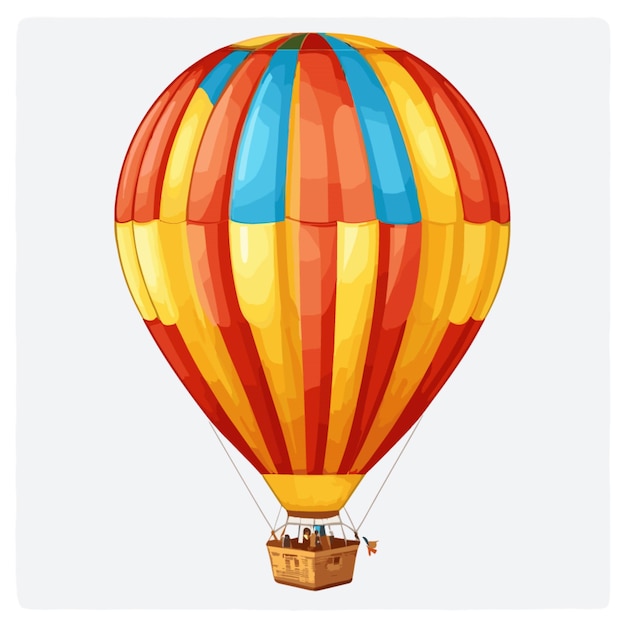 Hot air balloon cartoon vector on a white background