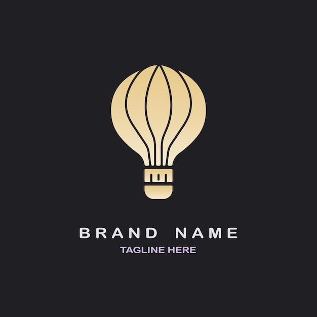 Hot air balloon logo icon design template for brand or company and other