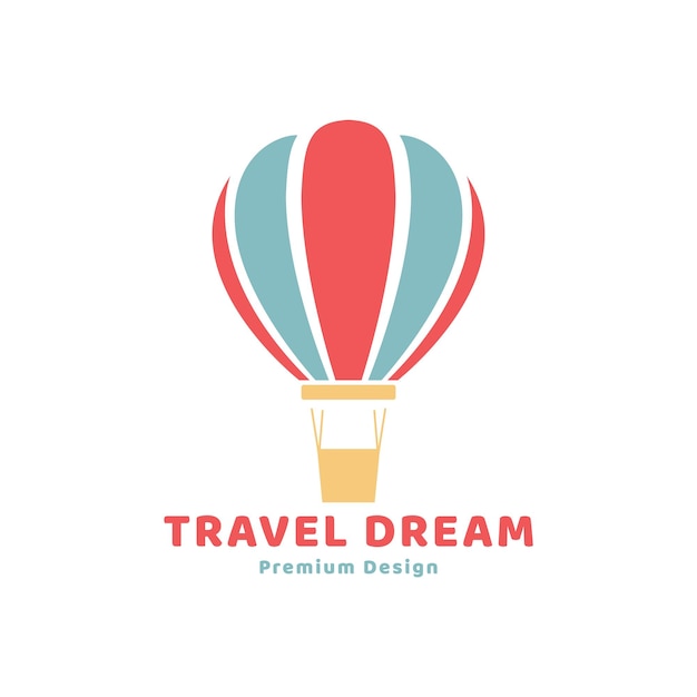 Vector hot air balloon logo tourism holiday vector icon symbol minimalist illustration design