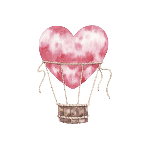 Hot air balloon transportation cute watercolor childrens illustration