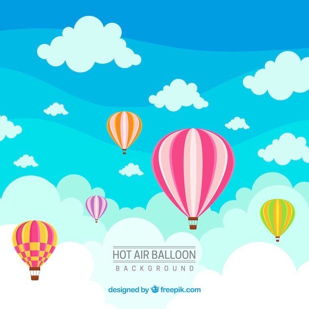 Hot air balloon travel background