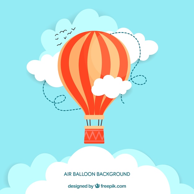 Vector hot air balloon travel background