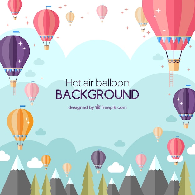 Hot air balloon travel background