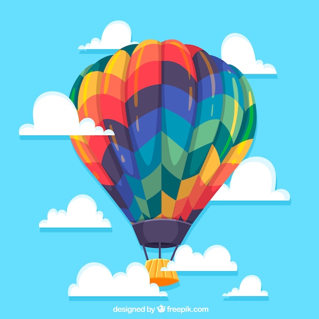 Vector hot air balloon travel background