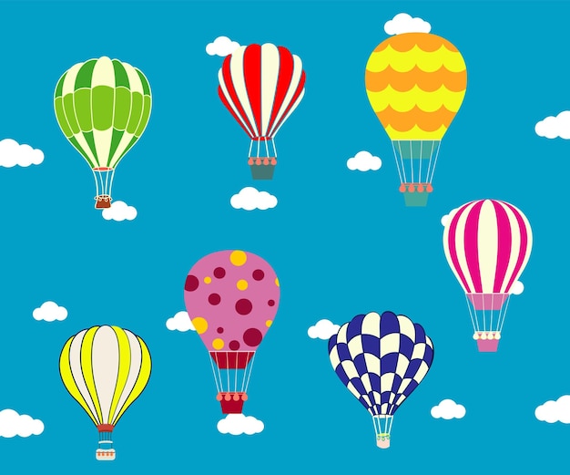 Hot air balloon travel background