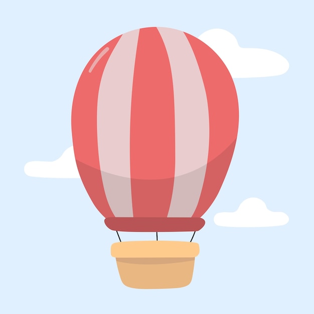 Hot air balloon with clouds in the sky