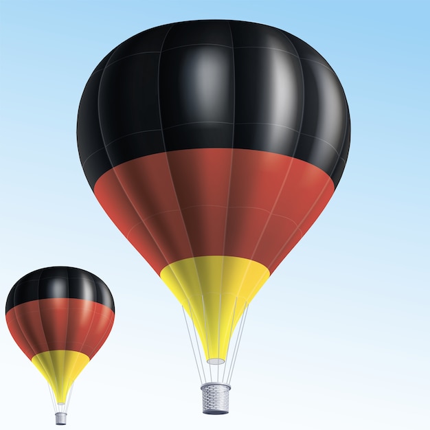 Vector hot air balloons painted as germany flag