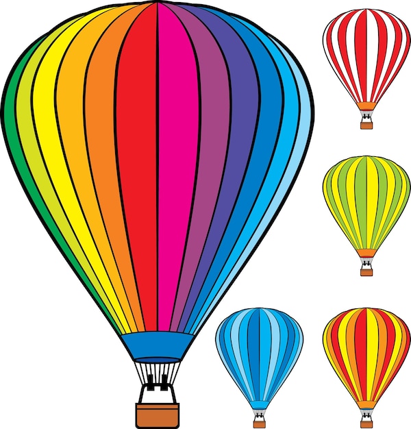 Vector hot air balloons