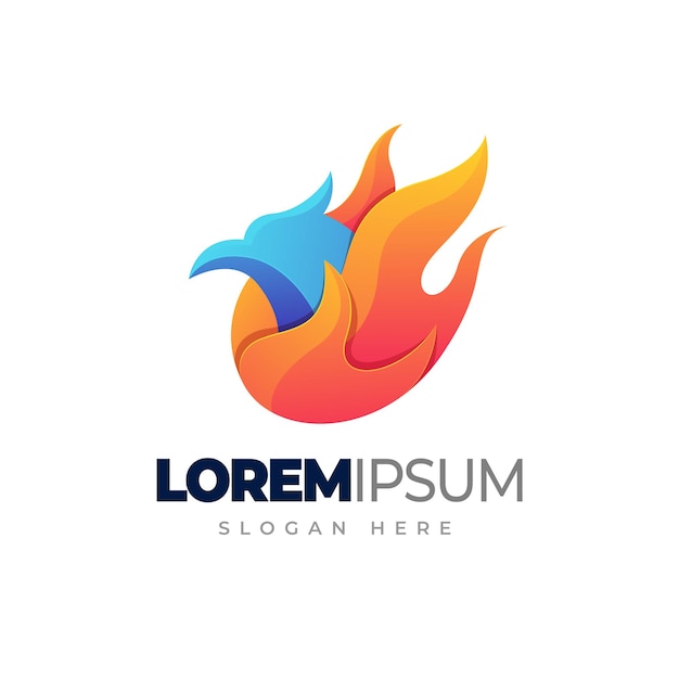 Hot bird gradient logo template