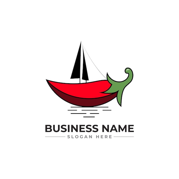 hot boat logo design. spicy boat logo