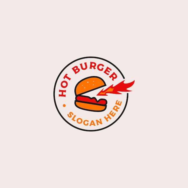 Векторная иллюстрация логотипа горячего бургера
