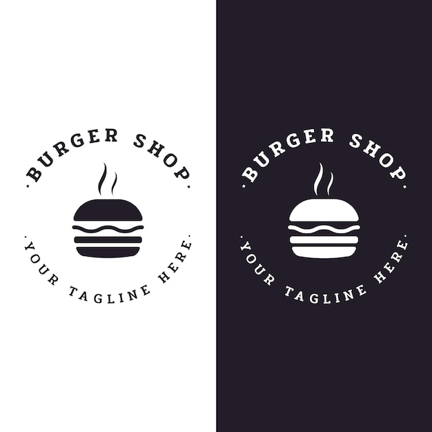 Hot burger logo vers en smakelijk retro vintageLogo voor restaurant business label badge en embleem