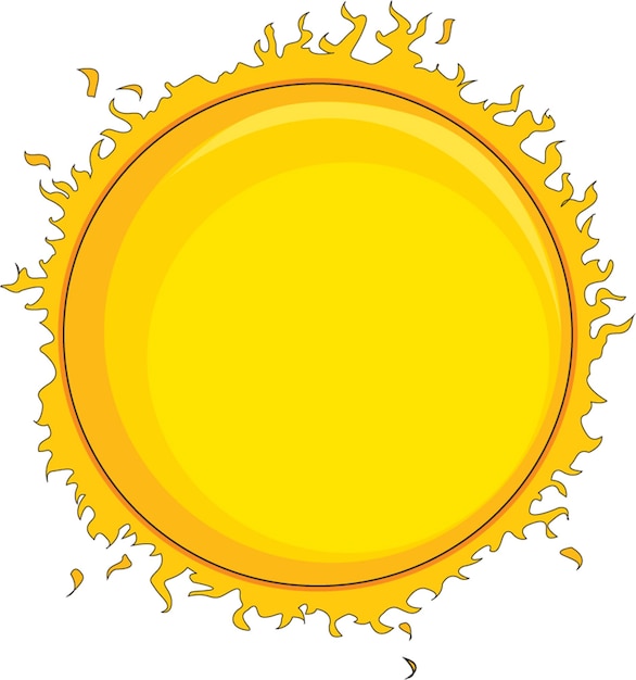 Hot burning sun shining brightly vector illustration