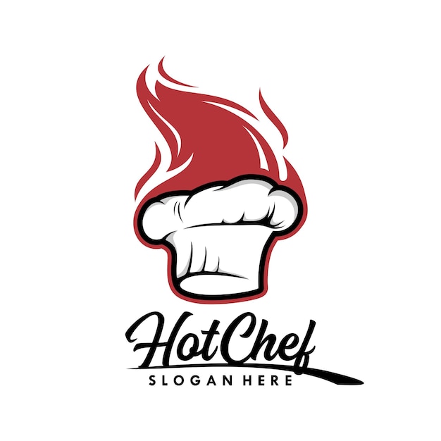 Hot chef-kok restaurant design logo-collectie