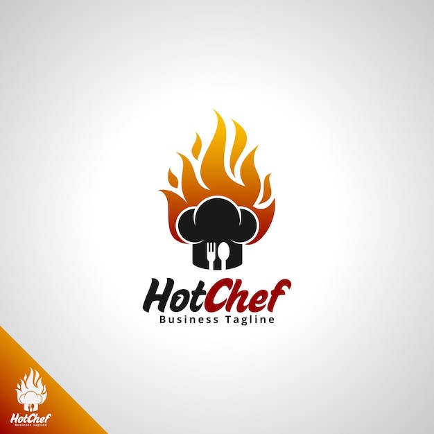 Вектор Шаблон логотипа hot chef