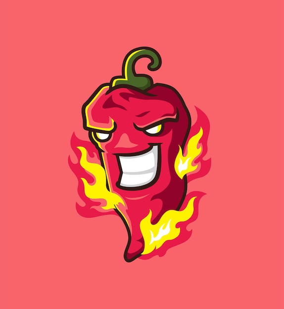 Vector hot chili character burn