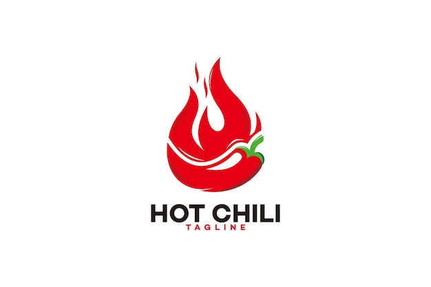 Изолированный вектор логотипа горячего чили